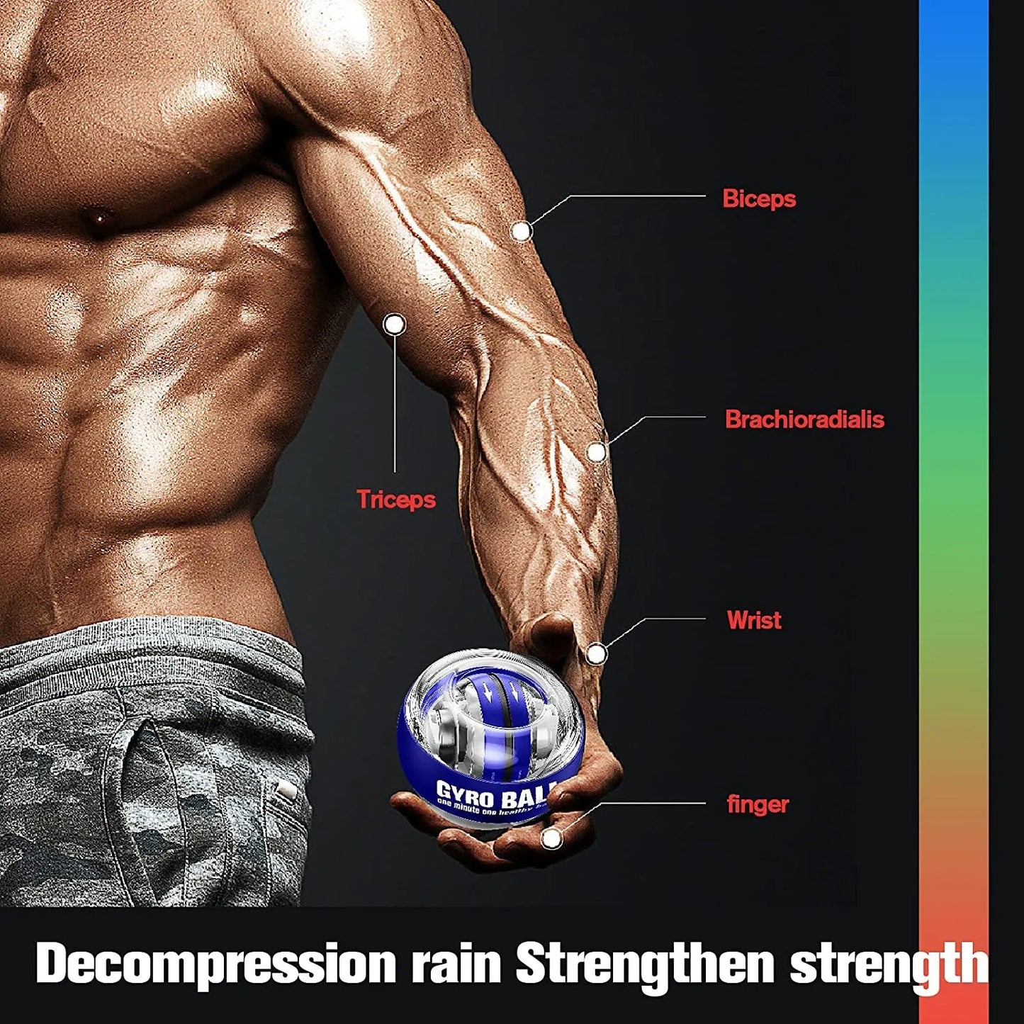 LED Gyroscopic Power Wrist Ball Arm Hand Muscle Strengthener