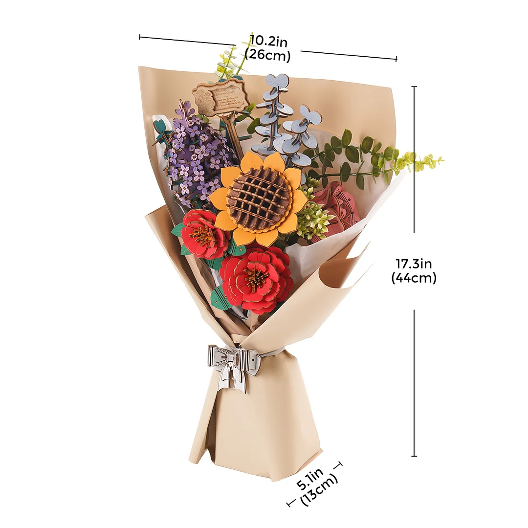 Robotime Rowood DIY 나무 꽃 꽃다발 3D 나무 퍼즐 TW01H