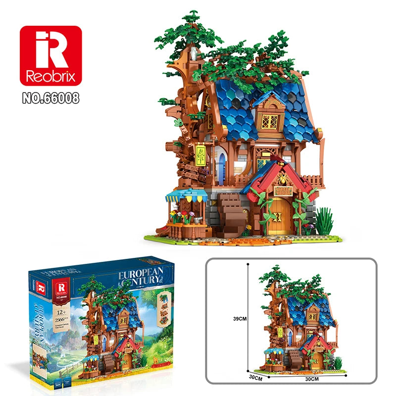 Reobrix European Tree House Building Kit 2566pcs