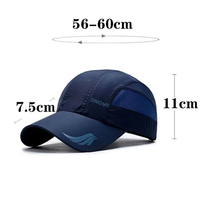 Quick Dry Solid Snapback Bone Mesh Baseball Cap