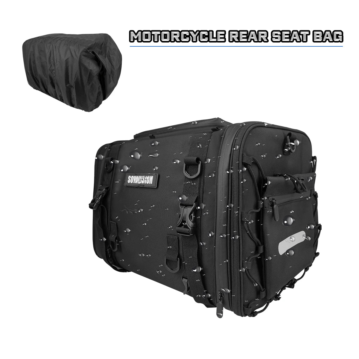 Motorcycle Waterproof PVC 40-60L Rear Tail SaddleBag