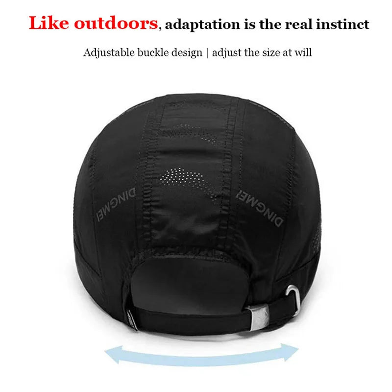 Quick Dry Solid Snapback Bone Mesh Baseball Cap