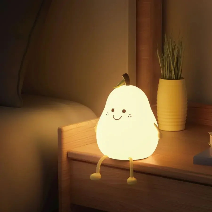 LED Pear Fruit Silicone Night Light