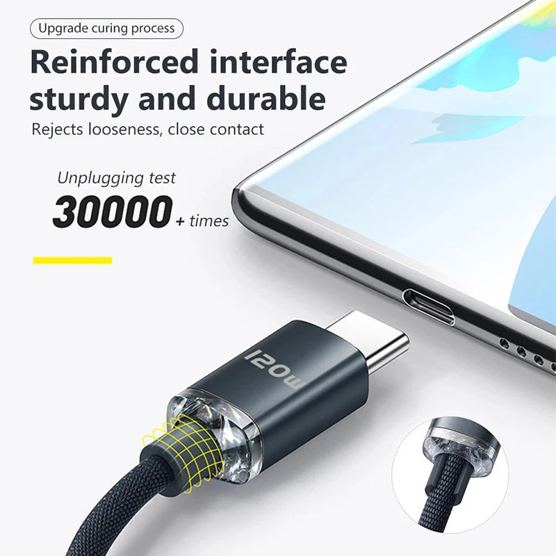 120W 6A 고속 충전 USB 유형 C