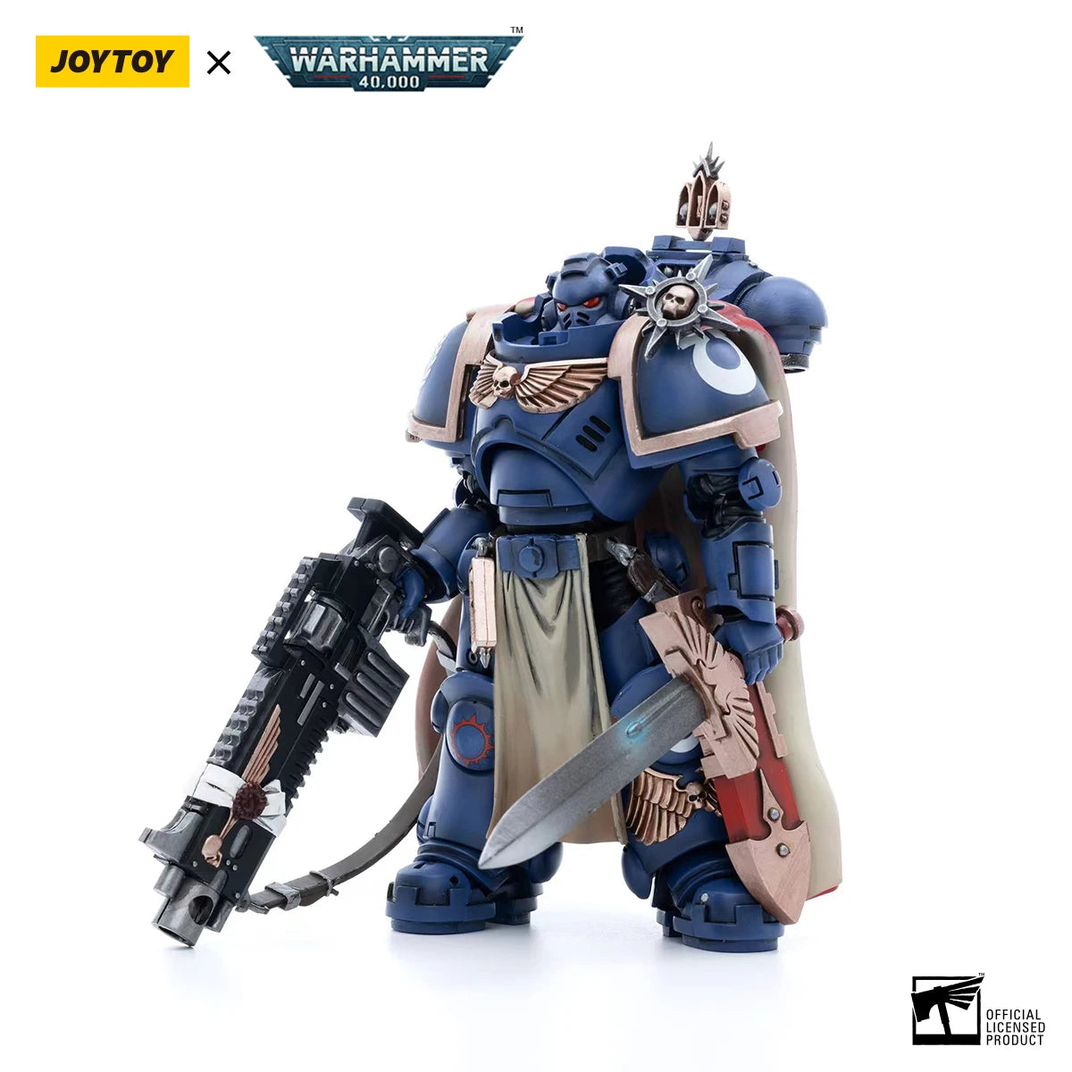 JOYTOY Warhammer 40k 1/18 Action Figures Ultramarines Captain with Master-crafted Heavy Bolt rifle