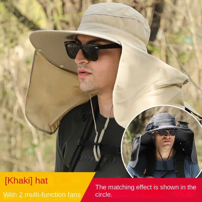 Outdoor Fan Cap multi-purpose Rechargeable