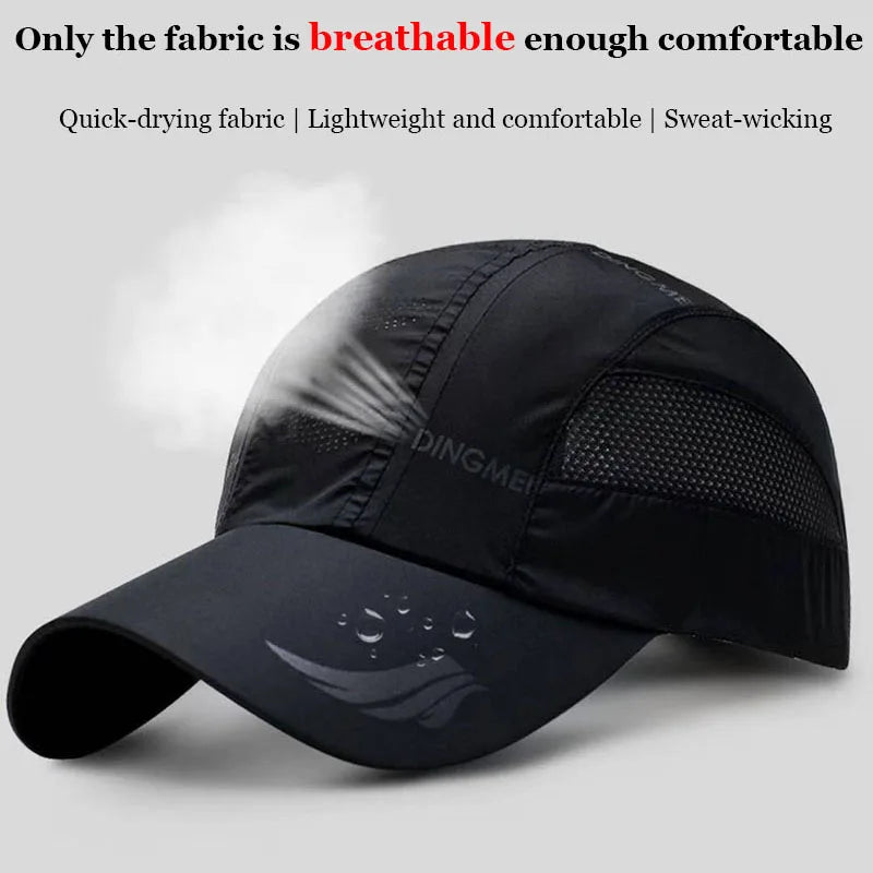 Quick Dry Solid Snapback Bone Mesh Baseball Cap