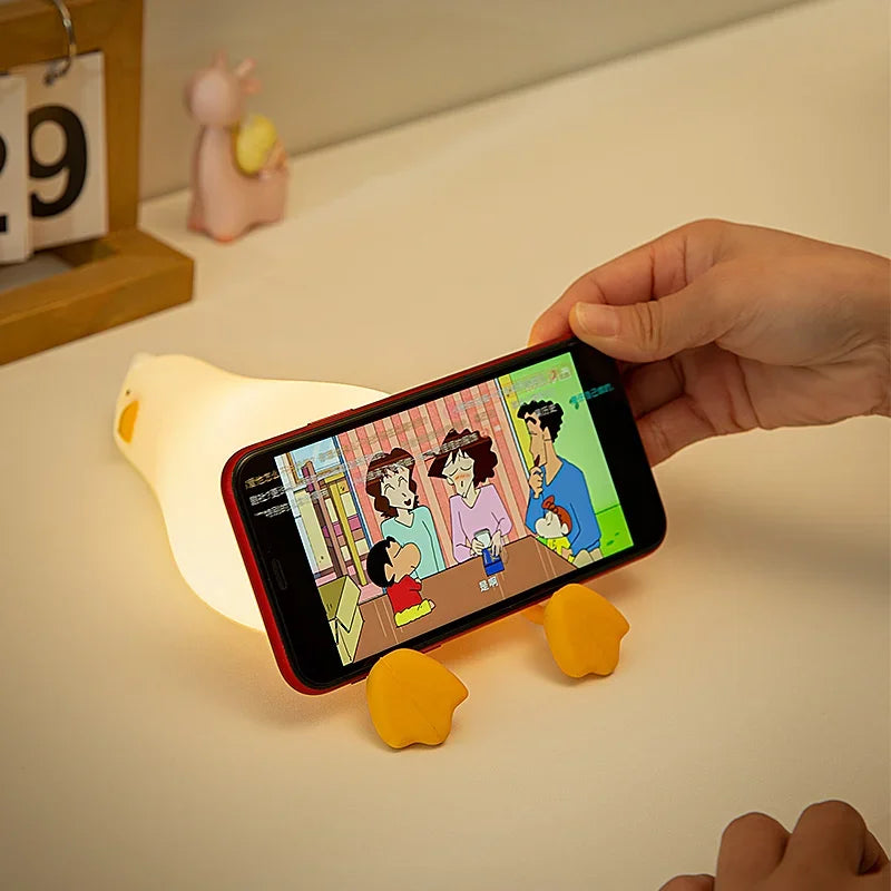 Silicone Cute Lying Flat Duck Night Light