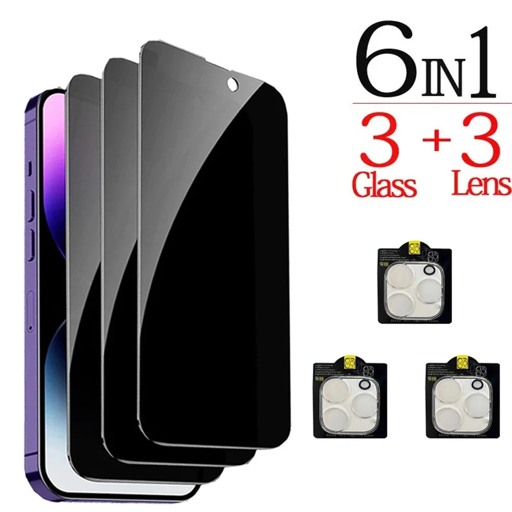 Privacy Screen Protector & Camera Protection Film For iPhone 17 16 15 14 13 Pro Max