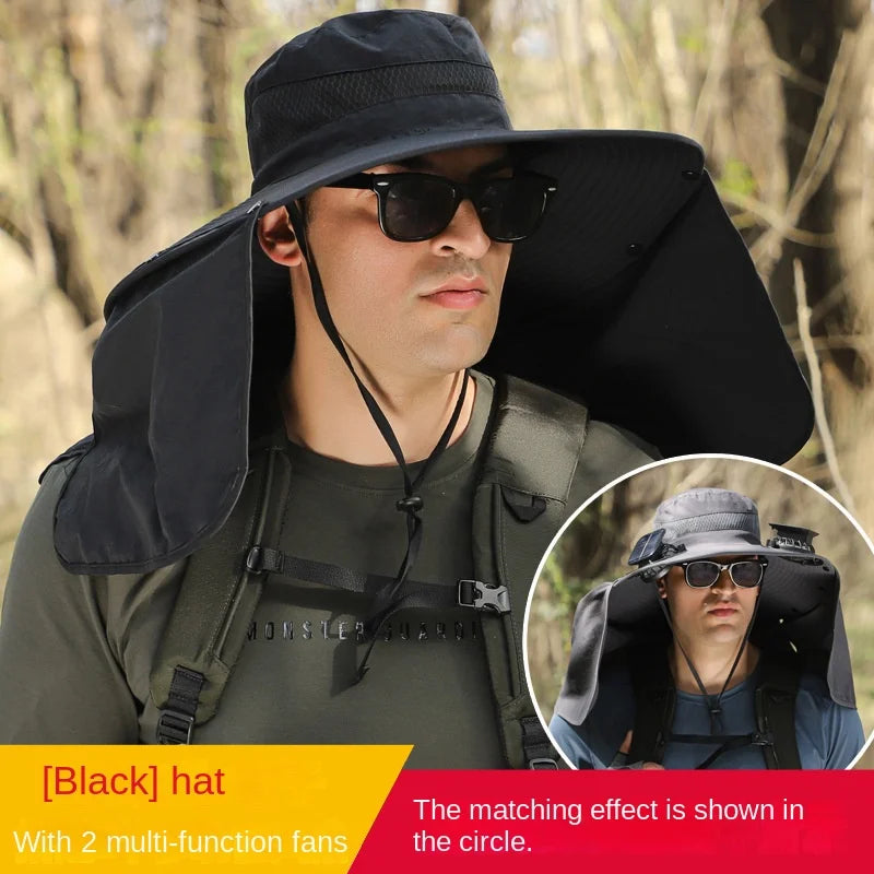 Outdoor Fan Cap multi-purpose Rechargeable