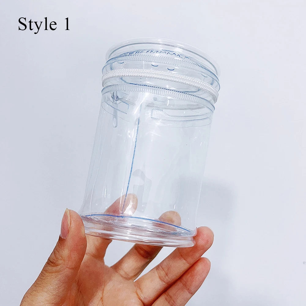 Transparent Cylindrical Storage Bag