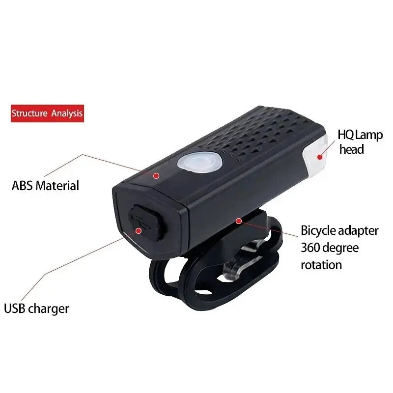 MTB 자전거 전조등 USB LED 충전식 방수
