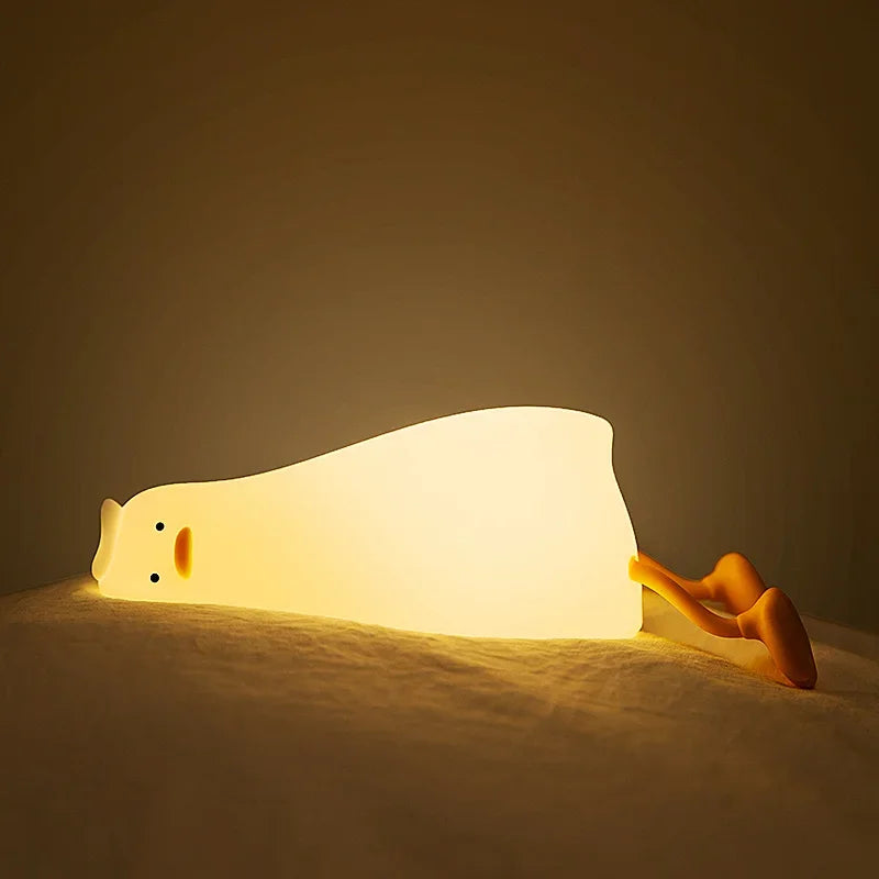 Silicone Cute Lying Flat Duck Night Light