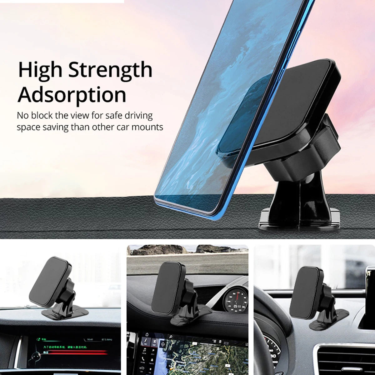 マグネット式車載電話ホルダースタンド 360度
