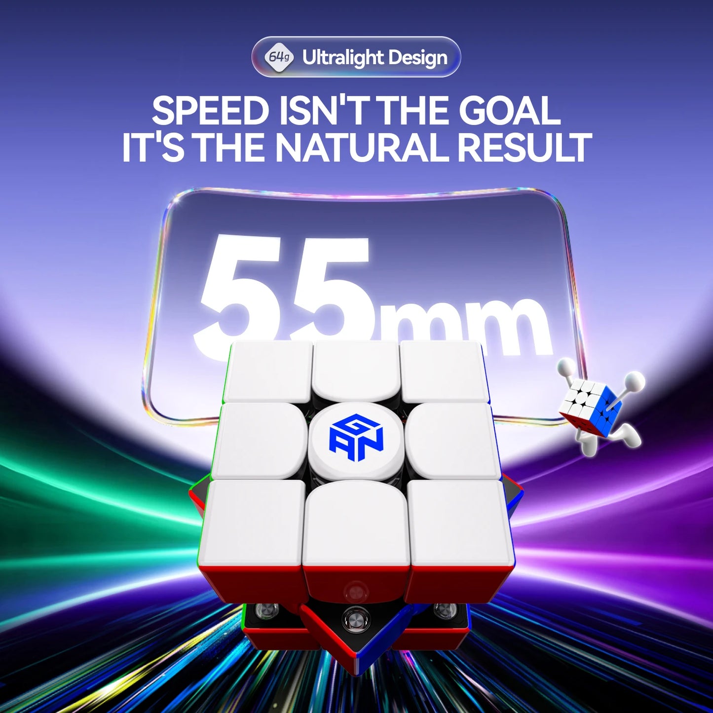 GAN V100 Maglev UV 3X3X3 Magic Cube Stickerless