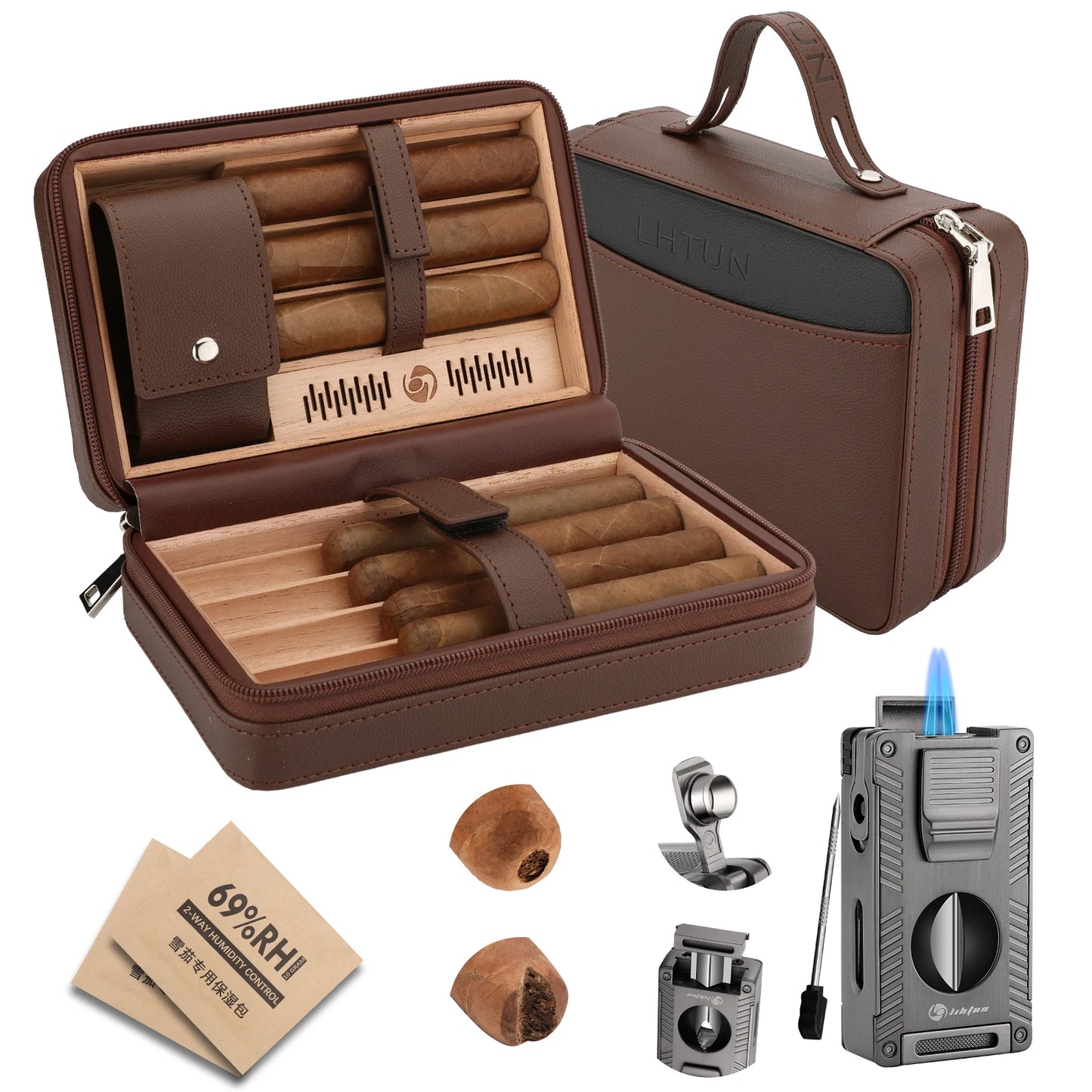 Cedar Wood Travel Cigar Case