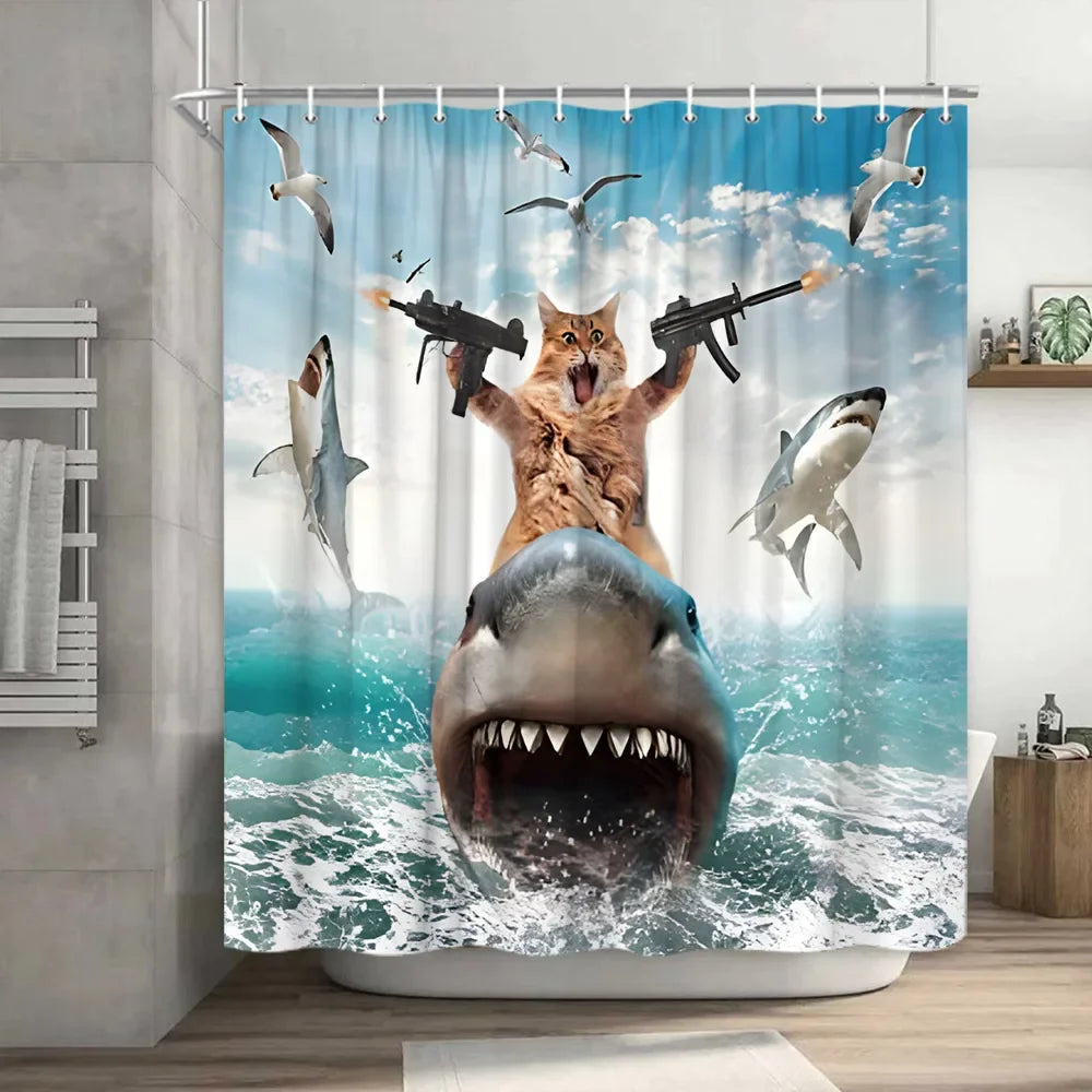 Funny Cat Shower Curtain