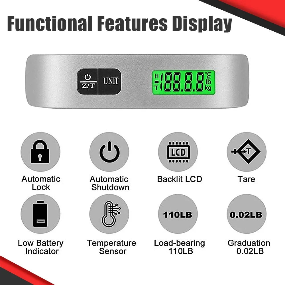 Portable Scale Digital LCD Display 110lb/50kg