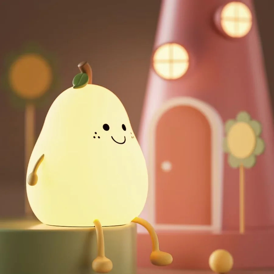 LED Pear Fruit Silicone Night Light