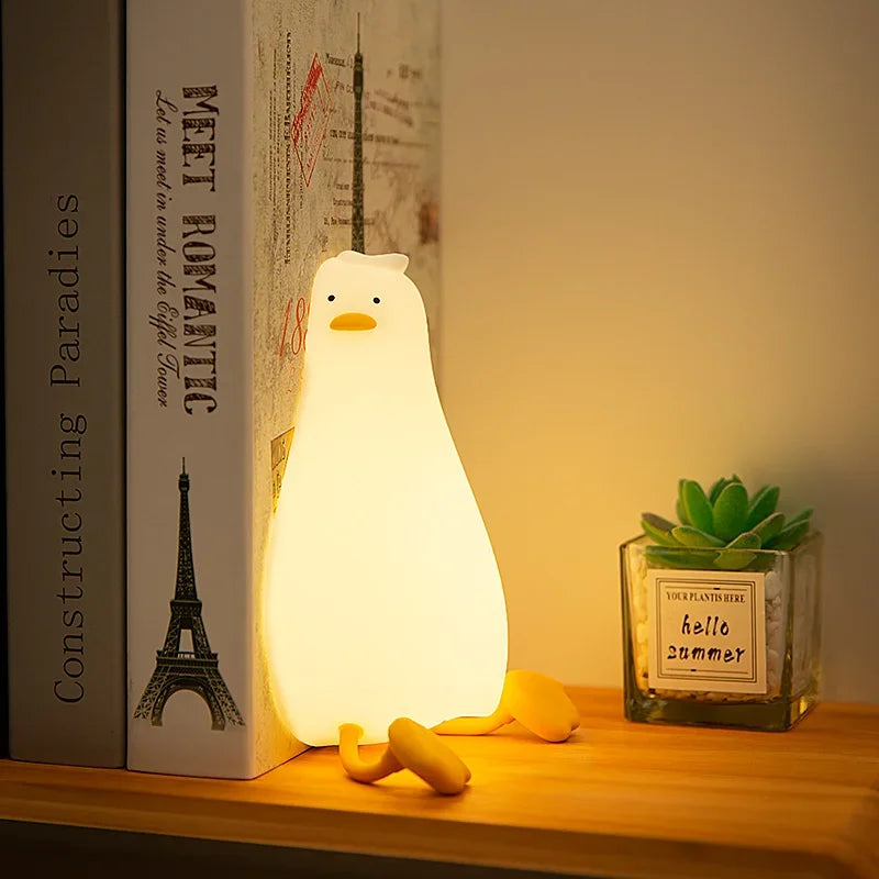 Silicone Cute Lying Flat Duck Night Light
