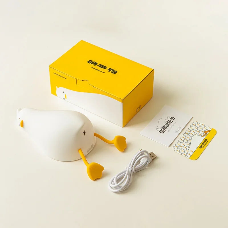 Silicone Cute Lying Flat Duck Night Light
