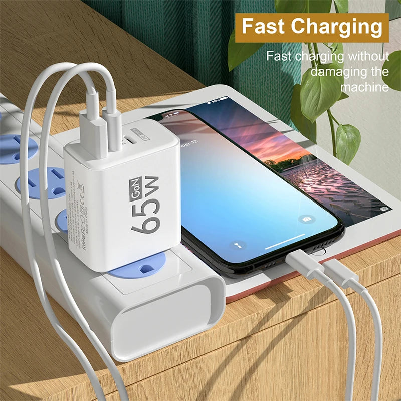 急速充電 65W USB タイプ C 充電器 EU KR PD 3.0