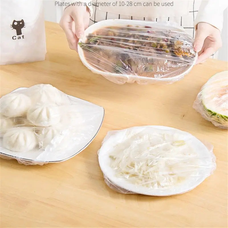 Disposable Food Cover Food Grade Plastic Elastic 100pcs