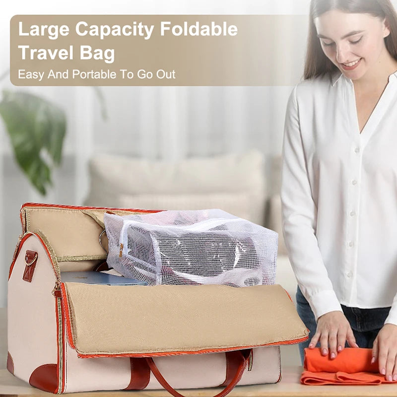 2024 Fashion Large PU Folding Suit Storage Bag
