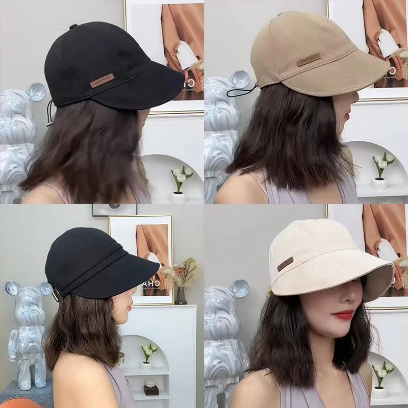 Foldable Sunhat Adjustable Cotton Wide Brim