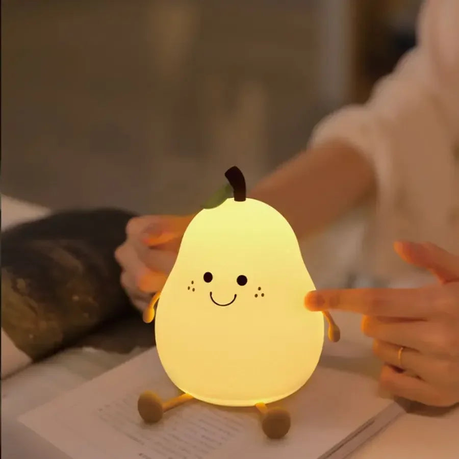 LED Pear Fruit Silicone Night Light