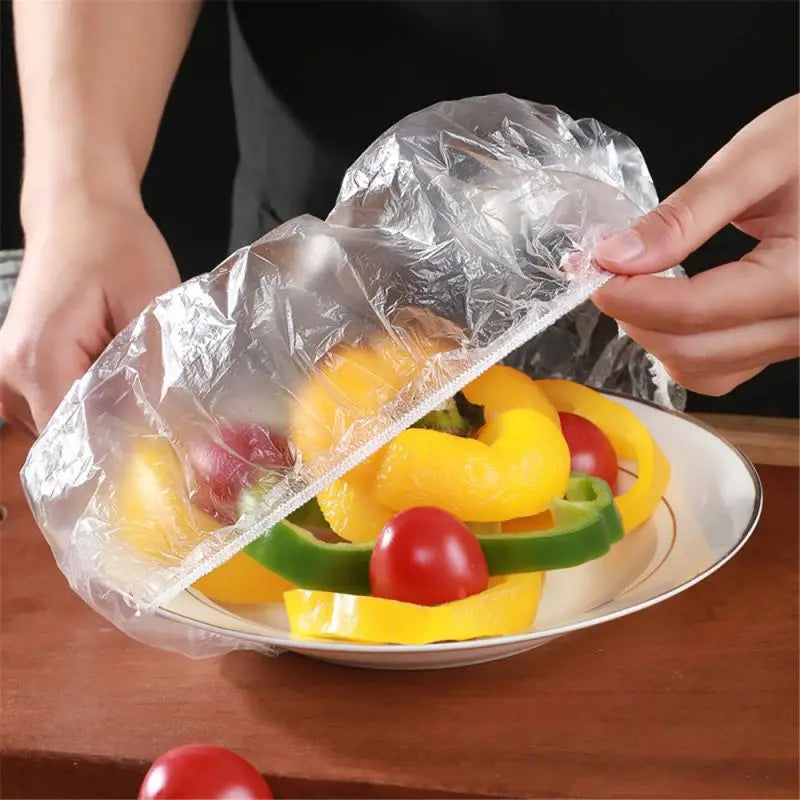 Disposable Food Cover Food Grade Plastic Elastic 100pcs