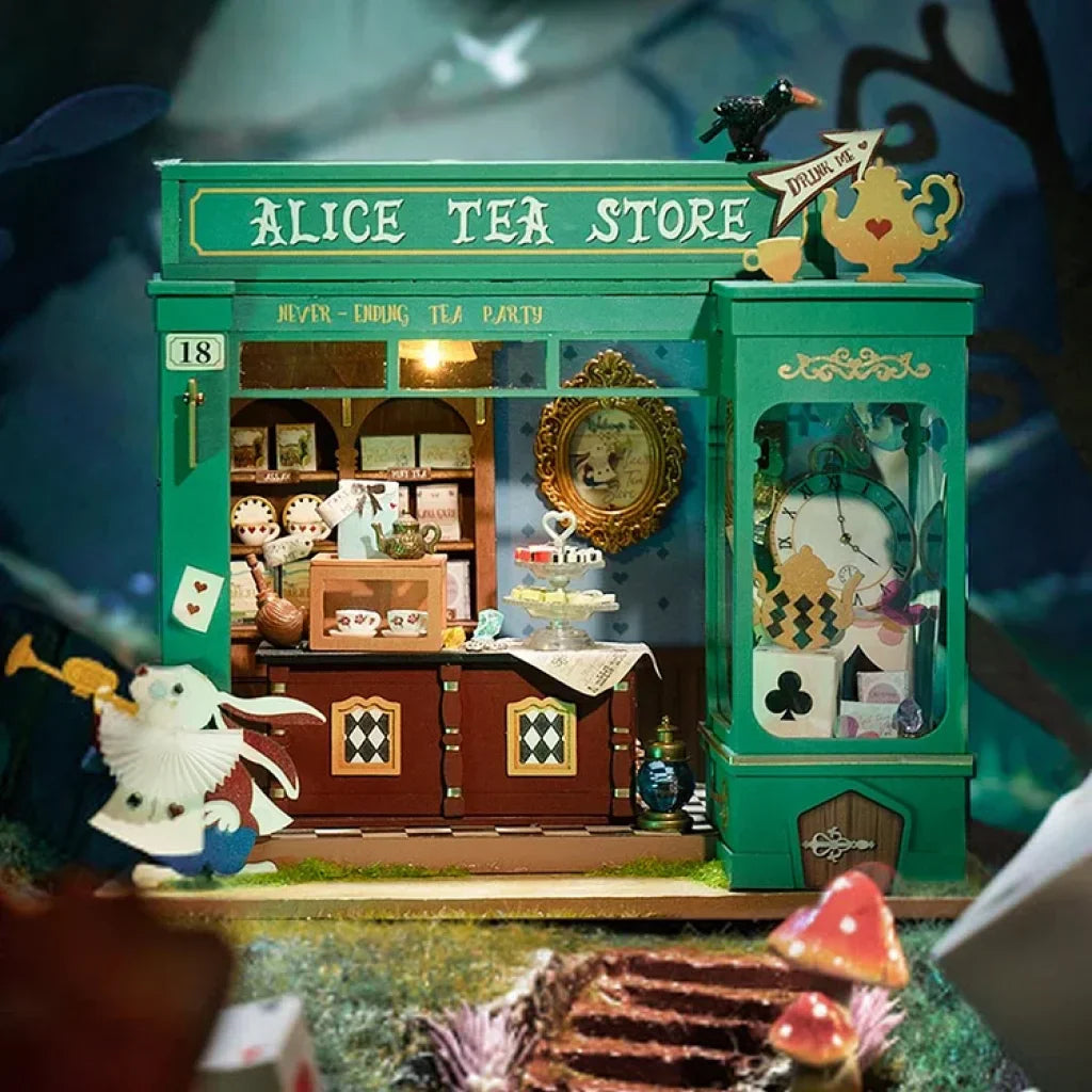 Robotime Rolife Alice’s Tea Store Diy Miniature House Kit Dg156 Dropship
