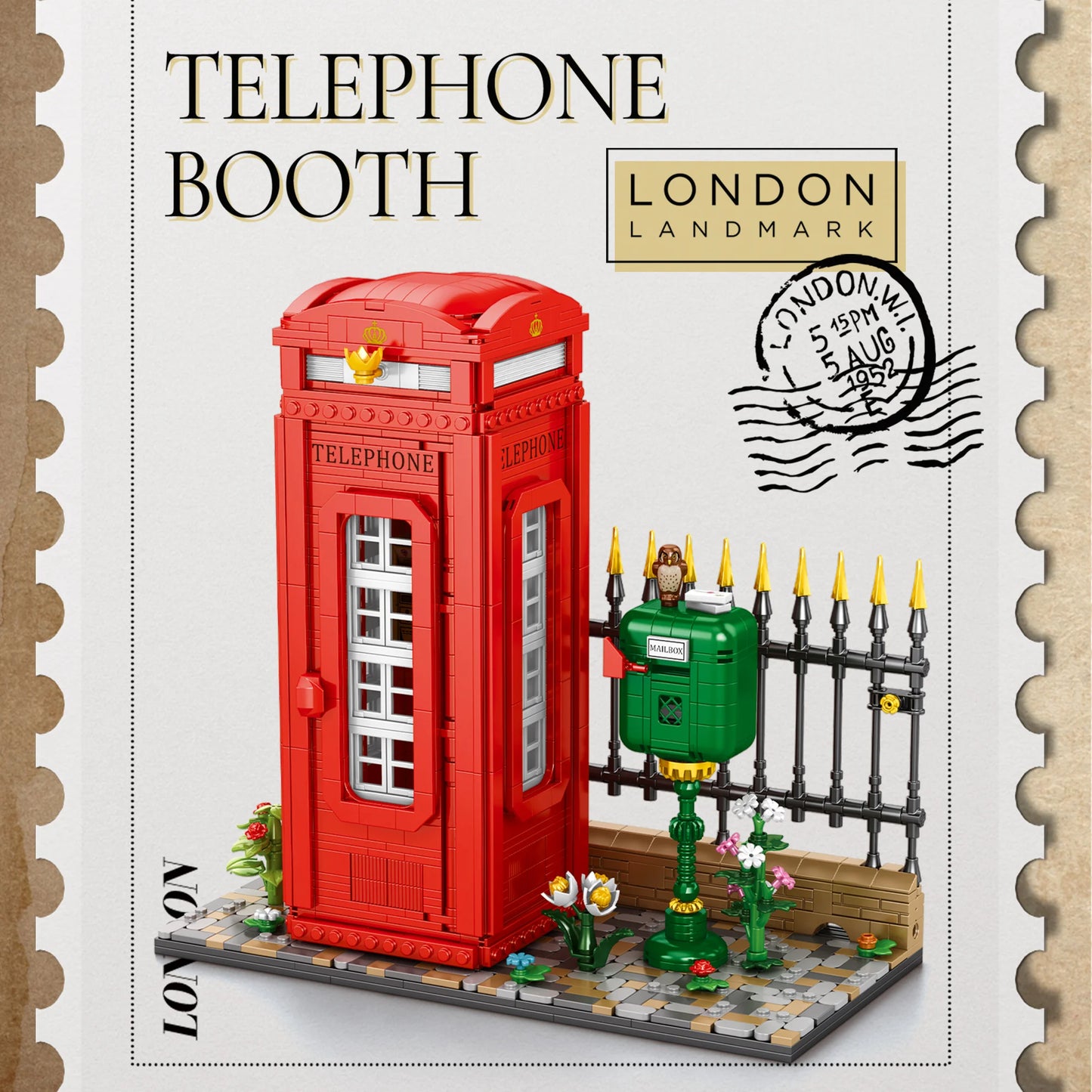 Reobrix British Red Telephone Booth Building Blocks 1707PCS