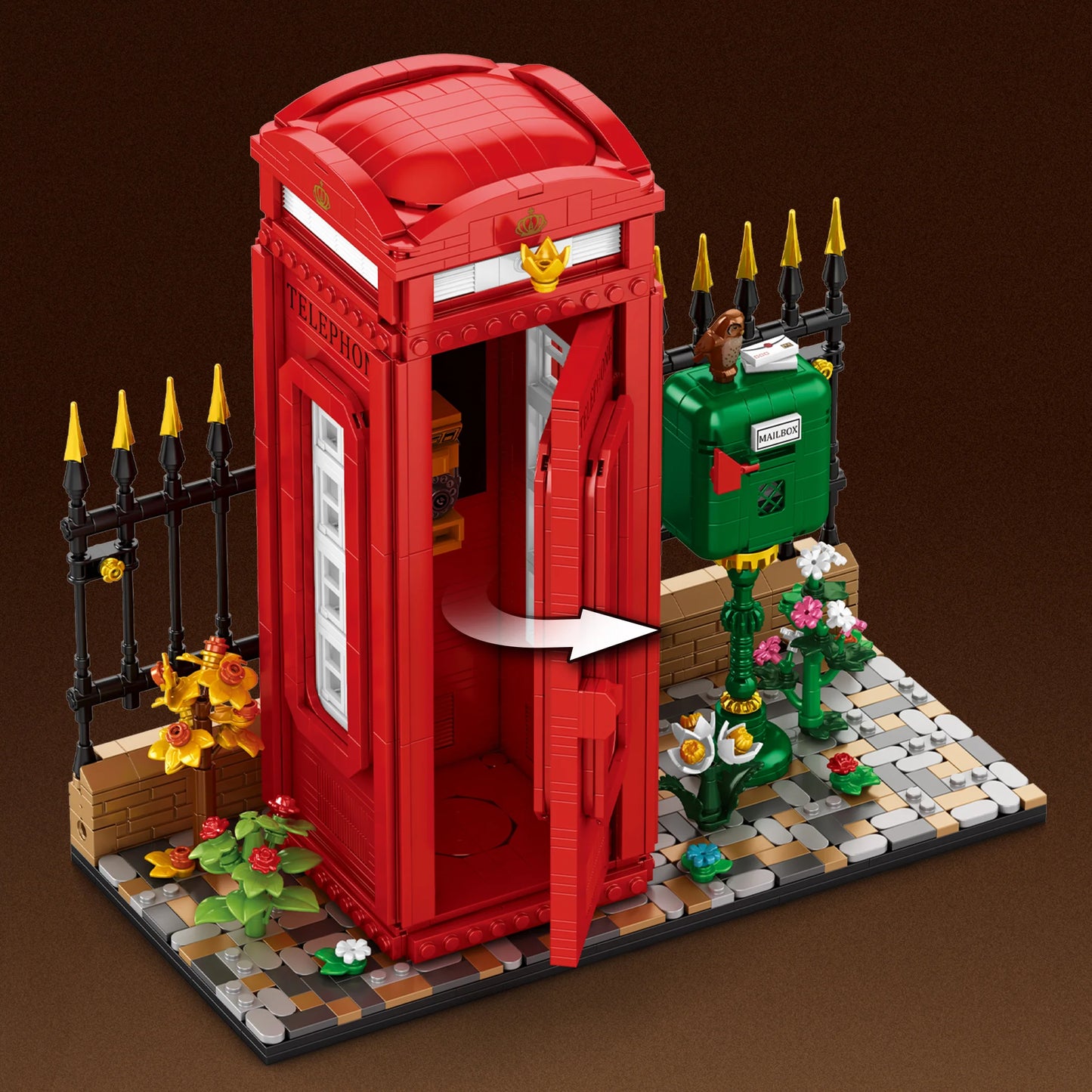 Reobrix British Red Telephone Booth Building Blocks 1707PCS