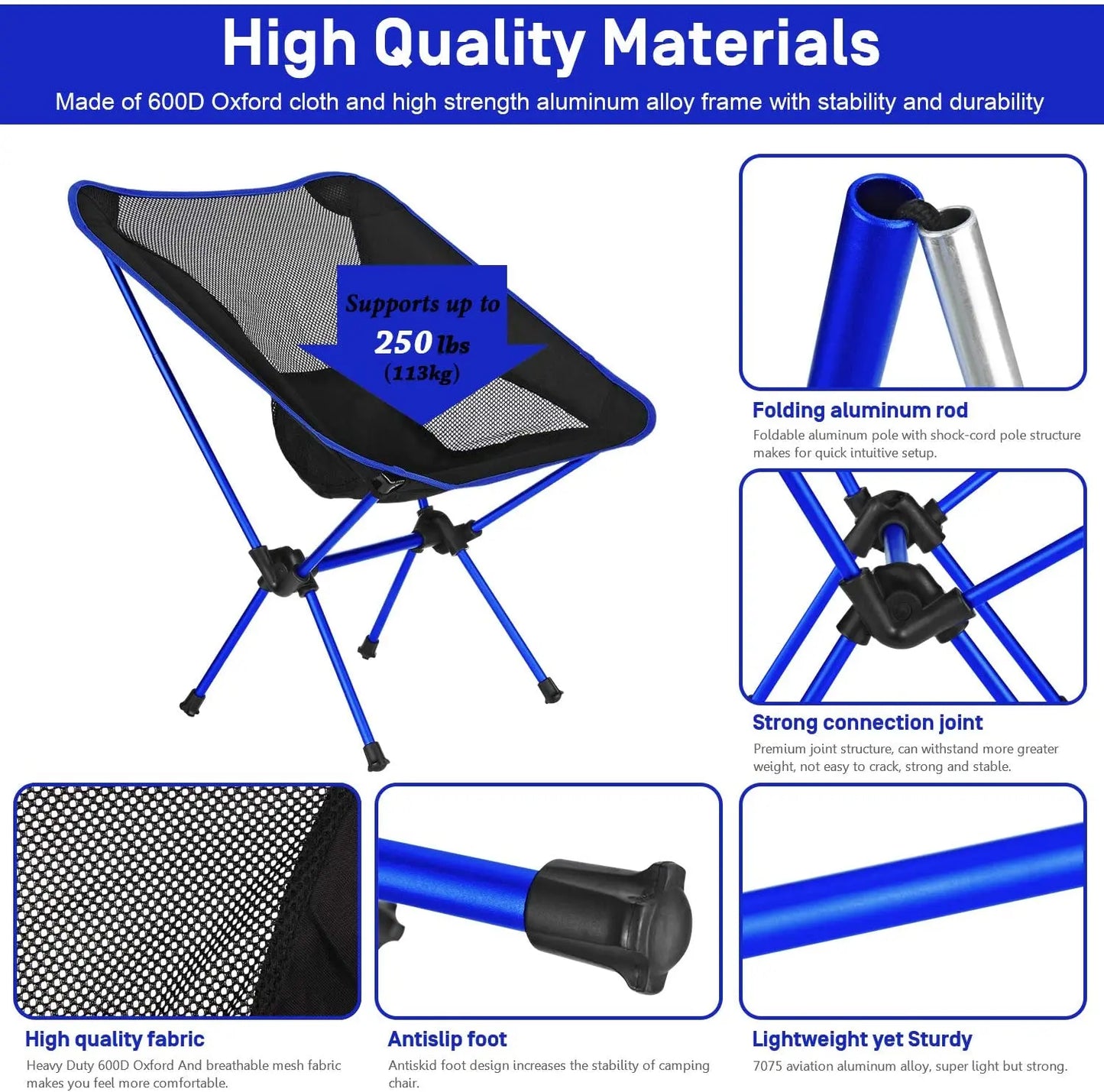 Aluminum Camping Chair Ultralight Portable