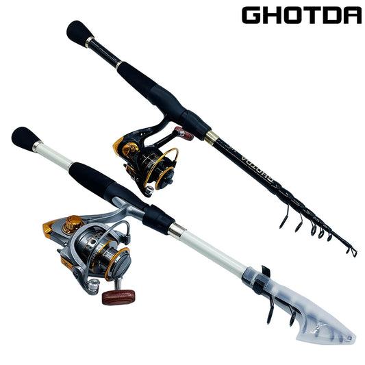 Ghotda 1.6-2.4M Telescopic Lure Rod With Spining Reel