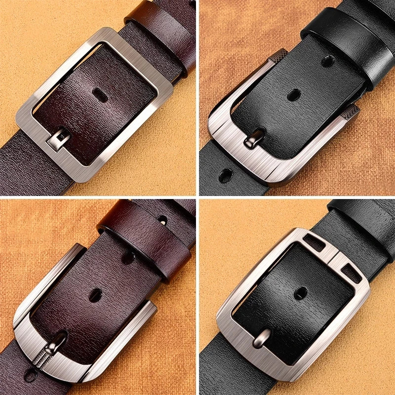 Genuine Leather For Men's High Quality Buckle Belt Cowskin