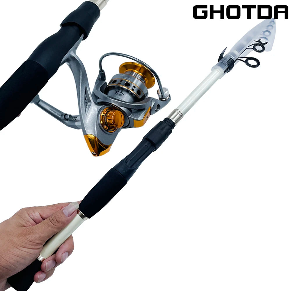 Ghotda 1.6-2.4M Telescopic Lure Rod With Spining Reel