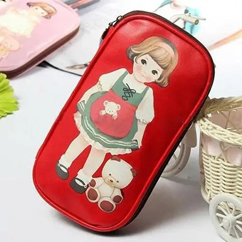 Cartoon Doll Girl Pattern Pencil Case