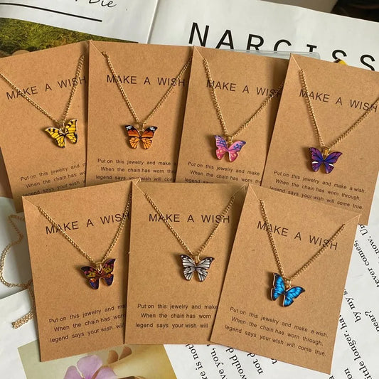 Korea Style Butterfly Pendant Necklace