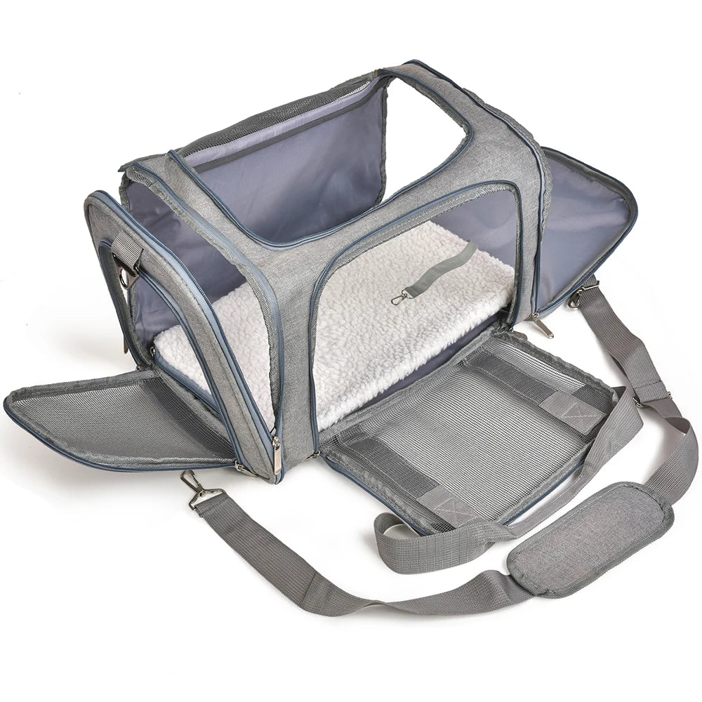 Pet Carrier Travel Bag with Fleece Pad