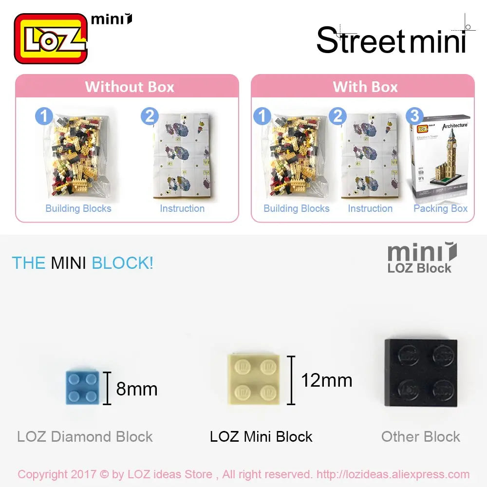 LOZ Mini Block Mini Street City 3d Building Blocks House Cartoon Shop