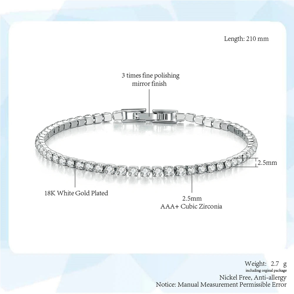 Fashion 2.5mm Zirconia Tennis Bracelet