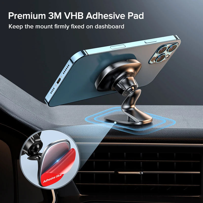 Magnetic Car Phone Holder Stand 360 Degree For iPhone Xiaomi Samsung Huawei