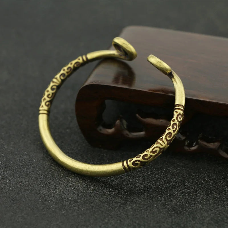 Handmade Pure Copper Monkey King Wukong Hoop Bangle