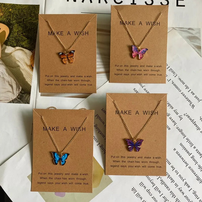 Korea Style Butterfly Pendant Necklace