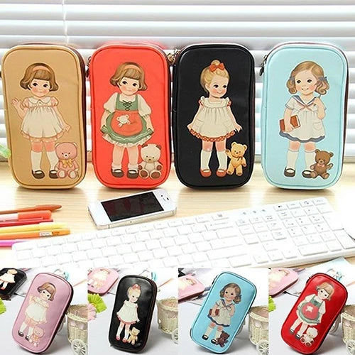 Cartoon Doll Girl Pattern Pencil Case