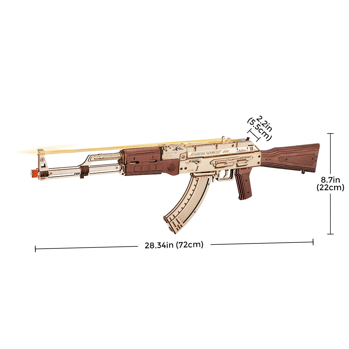 ROKR AK-47 Assault Rifle Toy Gun 3D Wooden Puzzle LQ901 Green