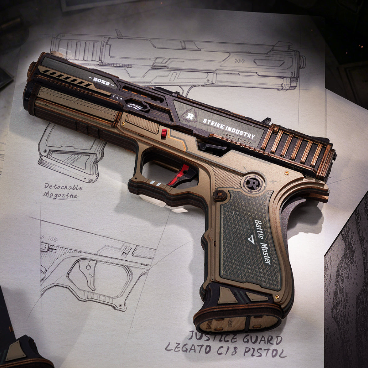 Robotime ROKR Legato C18 Pistol Wooden Gun Toy