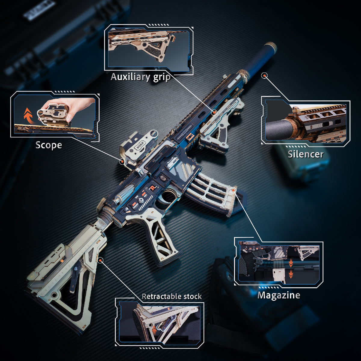 Robotime ROKR M416 Carbine 3D Wooden Puzzle LQB02